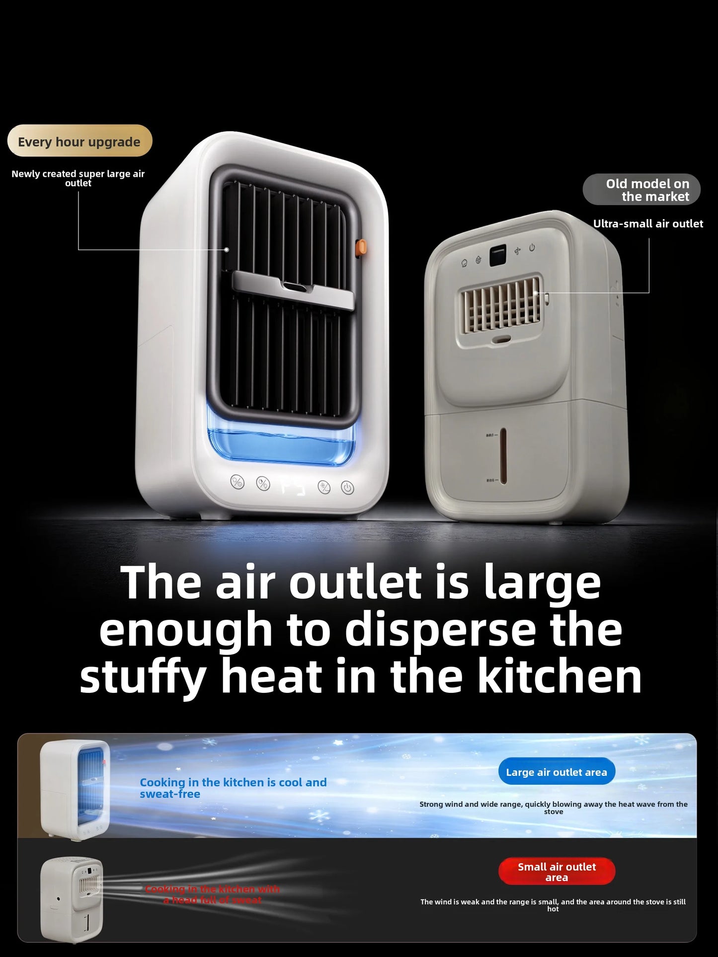 Powerful No Punch Wall Hanging Ice Mist Fan Mini Kitchen Cooling Air Conditioner Ceiling Mount Cooler Fan