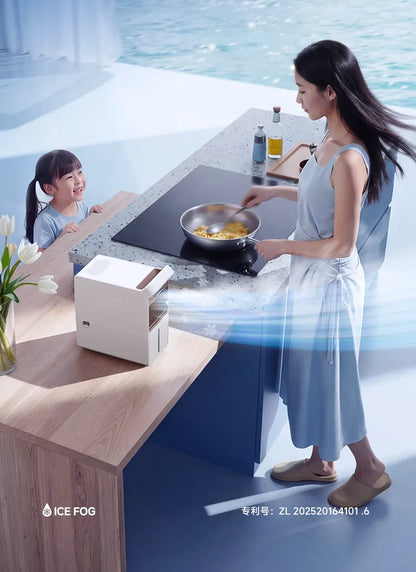 Mist Cooling Fan Portable Evaporative Air Cooler Quiet Desktop & Floor Dual Use Mini Air Conditioner Fan for Kitchen Home