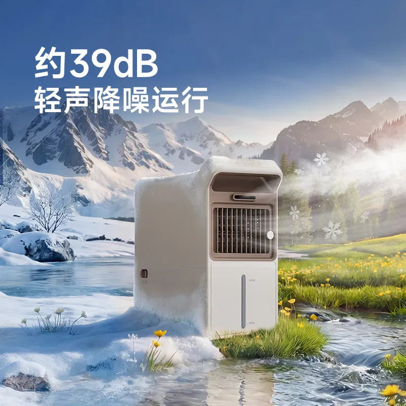 Mist Cooling Fan Portable Evaporative Air Cooler Quiet Desktop & Floor Dual Use Mini Air Conditioner Fan for Kitchen Home