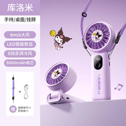 3-in-1 Foldable Hanging Neck Fan Ice Cooling Handheld Fan Silent Rechargeable Mini Fan