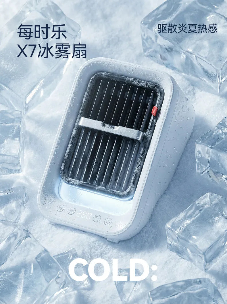 Powerful No Punch Wall Hanging Ice Mist Fan Mini Kitchen Cooling Air Conditioner Ceiling Mount Cooler Fan