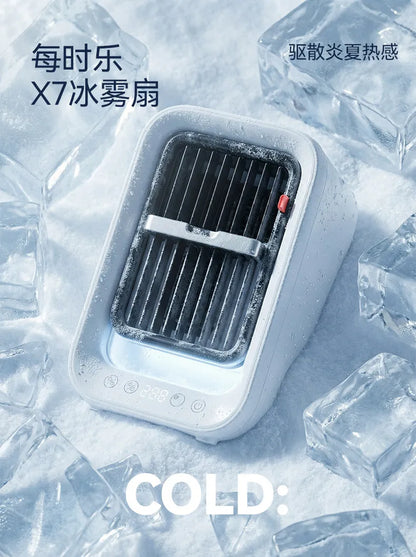 Powerful No Punch Wall Hanging Ice Mist Fan Mini Kitchen Cooling Air Conditioner Ceiling Mount Cooler Fan