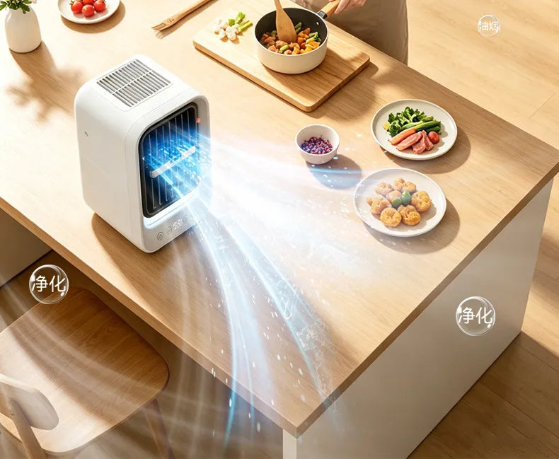 Powerful No Punch Wall Hanging Ice Mist Fan Mini Kitchen Cooling Air Conditioner Ceiling Mount Cooler Fan
