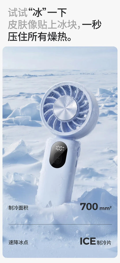 3-in-1 Foldable Hanging Neck Fan Ice Cooling Handheld Fan Silent Rechargeable Mini Fan