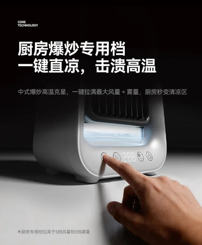 Powerful No Punch Wall Hanging Ice Mist Fan Mini Kitchen Cooling Air Conditioner Ceiling Mount Cooler Fan