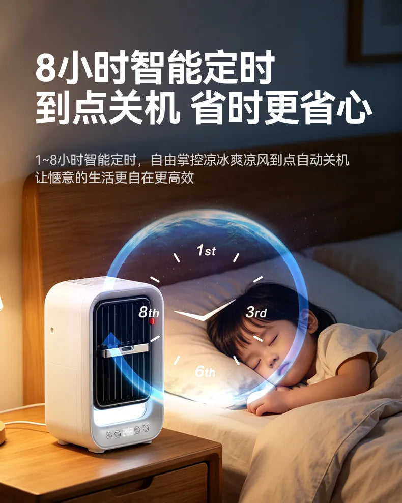 Powerful No Punch Wall Hanging Ice Mist Fan Mini Kitchen Cooling Air Conditioner Ceiling Mount Cooler Fan