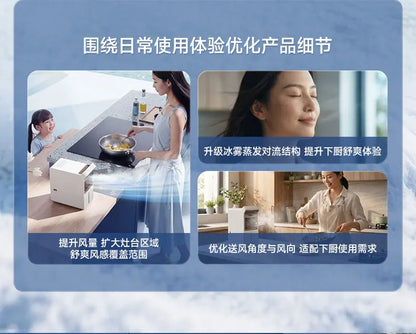 Mist Cooling Fan Portable Evaporative Air Cooler Quiet Desktop & Floor Dual Use Mini Air Conditioner Fan for Kitchen Home
